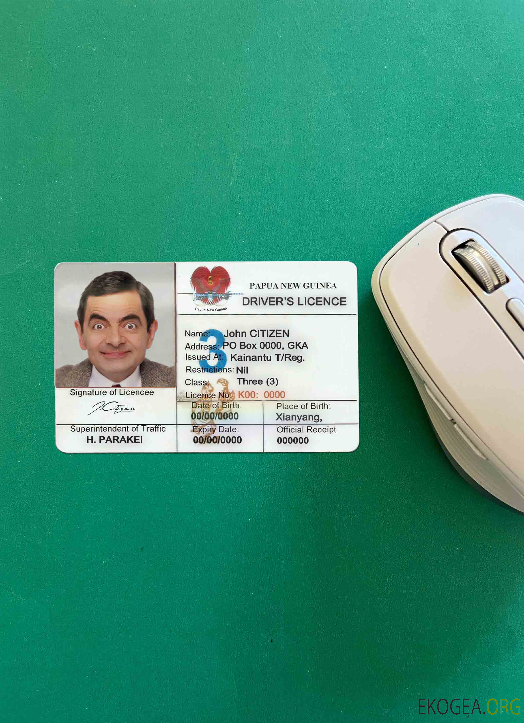 Papouasie Nouvelle Guinée DL photolook AVANT